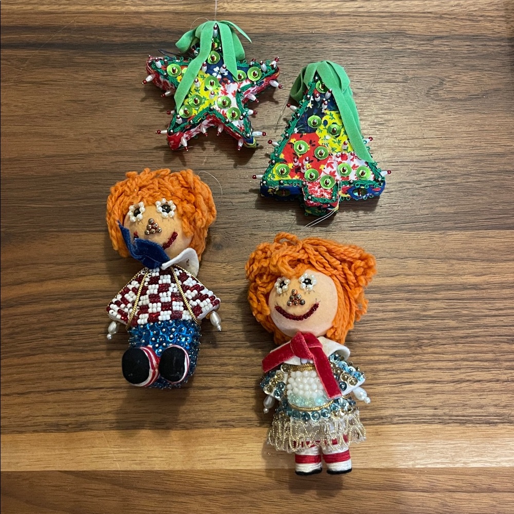 Lot of 11 Vintage Beaded Sequin Christmas Ornaments - Picture 4 of 6